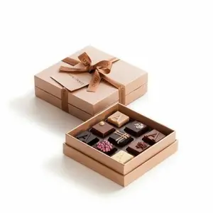 Scatole di cioccolato di lusso personalizzate con coperchi trasparenti all'ingrosso, scatole di cioccolato con inserti/vassoi di plastica