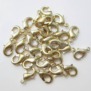 Fermoir à <span class=keywords><strong>homard</strong></span> en laiton 14k, 1 pièce de 15MM, fermoir avec huile de protection, en or <span class=keywords><strong>jaune</strong></span> - Product Image 2