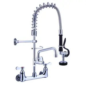 High Quality Wall Mount Mixing Faucet 24" Flexible Stainless Steel Hose With Heat Resistant Handle Mini Pre Rinse