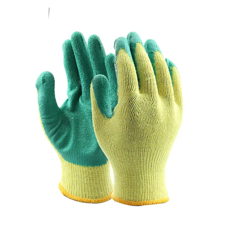 Hot selling industrial latex coated safety work gloves rubber coated crinkle gloves