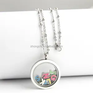 Wholesale colorful enamel alphabet letter floating locket