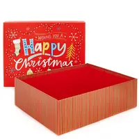 Topi Kotak Kemasan Natal Besar, Kotak Kardus Kertas Dalam dengan Tutup