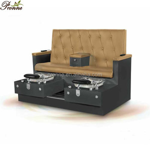 Salon de manucure pied spa double sièges <span class=keywords><strong>station</strong></span> de pédicure nail spa <span class=keywords><strong>station</strong></span> avec bols en verre réfléchissants - Product Image 1