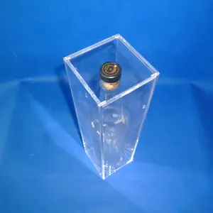 Classic Style Transparent Acrylic Single Wine Holder Boxes Acrylic Wine Display Box For Sale For Collection