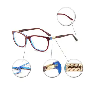 ヴィンテージレトロ高品質アセテートグラススタイルブランド女性フレーム光学カラフル眼鏡フレーム