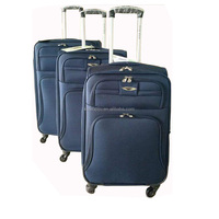 Haute qualité polyester 1680 D TSA serrure bagages valise tirer poignée amovible 4 roues 3 pc chariot cas