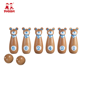 Juguete de <span class=keywords><strong>bolos</strong></span> de madera patrón del oso <span class=keywords><strong>niños</strong></span> al aire libre <span class=keywords><strong>juego</strong></span> de <span class=keywords><strong>bolos</strong></span> de Madera Juguetes - Product Image 1