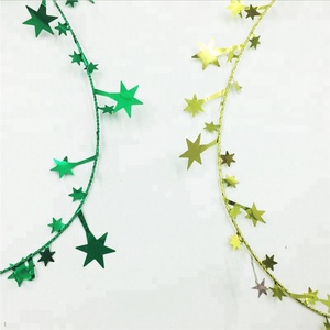 工場直売 メタリックPVCゴールデン スターワイヤーティンセルガーランド ギフトラッピング ワイヤードガーランド - Product Image 6