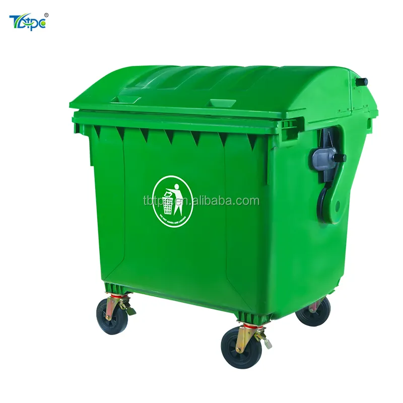 Waste Bin 1100 L LidでLid Refuse Collector Plastic Garbage Container MGBためOutdoor使用