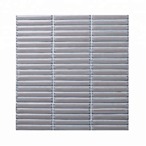 Trung Quốc Nhà cung cấp Stack trái phiếu giá rẻ tráng men Glossy grey gốm Dải Gạch <span class=keywords><strong>Mosaic</strong></span> mô hình - Product Image 4