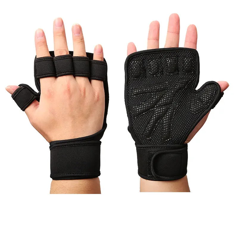 Full palm protect and extra grip usage cross training fitting Weighlifting gloves with wrist wraps for men and women