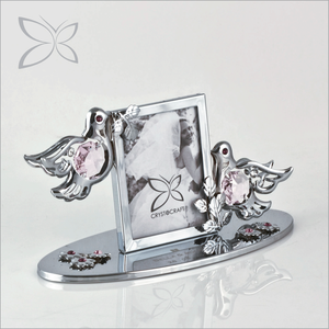 Crystocraft Vintage mariage fer cadre brillant coupe cristaux 1R Photo Laser/Pad impression personnalisation pour colombes Photo - Product Image 6