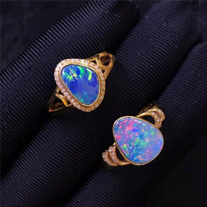 Wholesale Beautiful <strong>Opal</strong> <strong>Ring</strong> Natural <strong>Opal</strong> Gemstone Jewelry 18k <strong>Gold</strong> <strong>Ring</strong> - Product Image 2