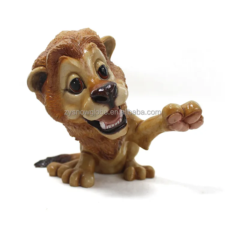 Statue d'animal en résine de petite figurine de lion personnalisée en céramique ornement de maison