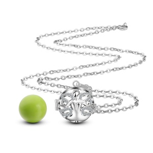 Merryshine Đôi Cánh Thiên Thần Kim Loại Sterling Silver Bola Bell Ball Harmony Chime Bóng Mặt Dây Chuyền - Product Image 2