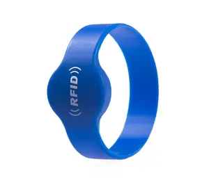 High Quality Water-proof TK4100 Blue Silicone Rfid Wristband