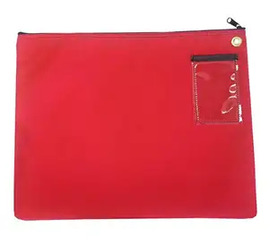 Red Interoffice Mailer Cotton Transit Sack Zipper Case Pouch Canvas Mail Bag