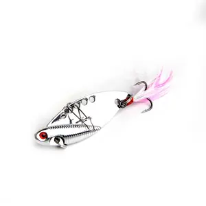 5cm 10g Free Shipping Feather Treble Hook Metal Spoon Lure