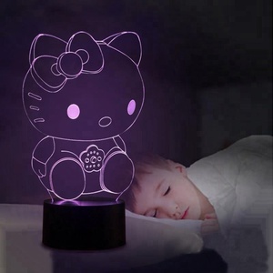 3D <span class=keywords><strong>HELLO</strong></span> <span class=keywords><strong>KITTY</strong></span> 7 COULEURS LED <span class=keywords><strong>VEILLEUSE</strong></span> PARFAITE pour CHAMBRE DE BÉBÉ - Product Image 6