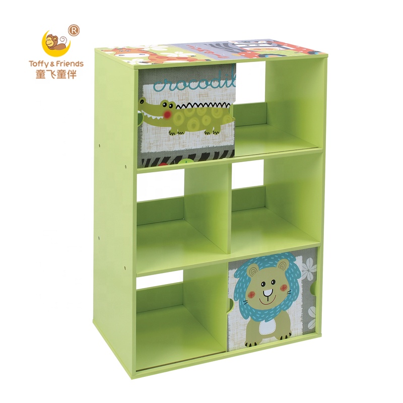 Деревянная книжная полка Toffy & Friends для детей, Детский шкаф с дверцами