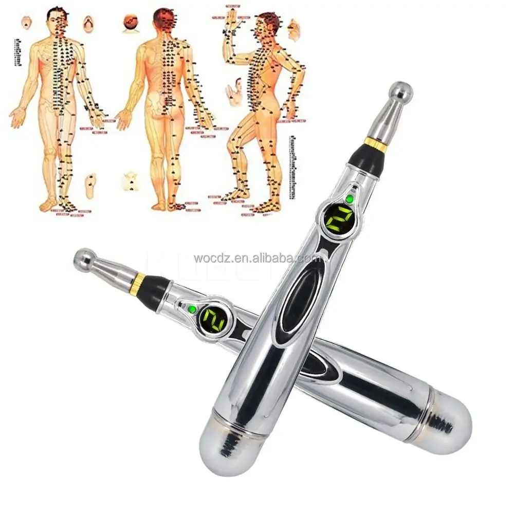 Magical meridian acupuncture pen with 3 massage heads ,Sub-health electric acupuncture therapy device