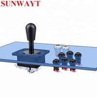 Kit de boutons et de joystick de jeu d'arcade, style Happ, kit de contrôleur de jeu d'arcade avec 1 joystick 8 directions + 8 boutons poussoirs de style américain