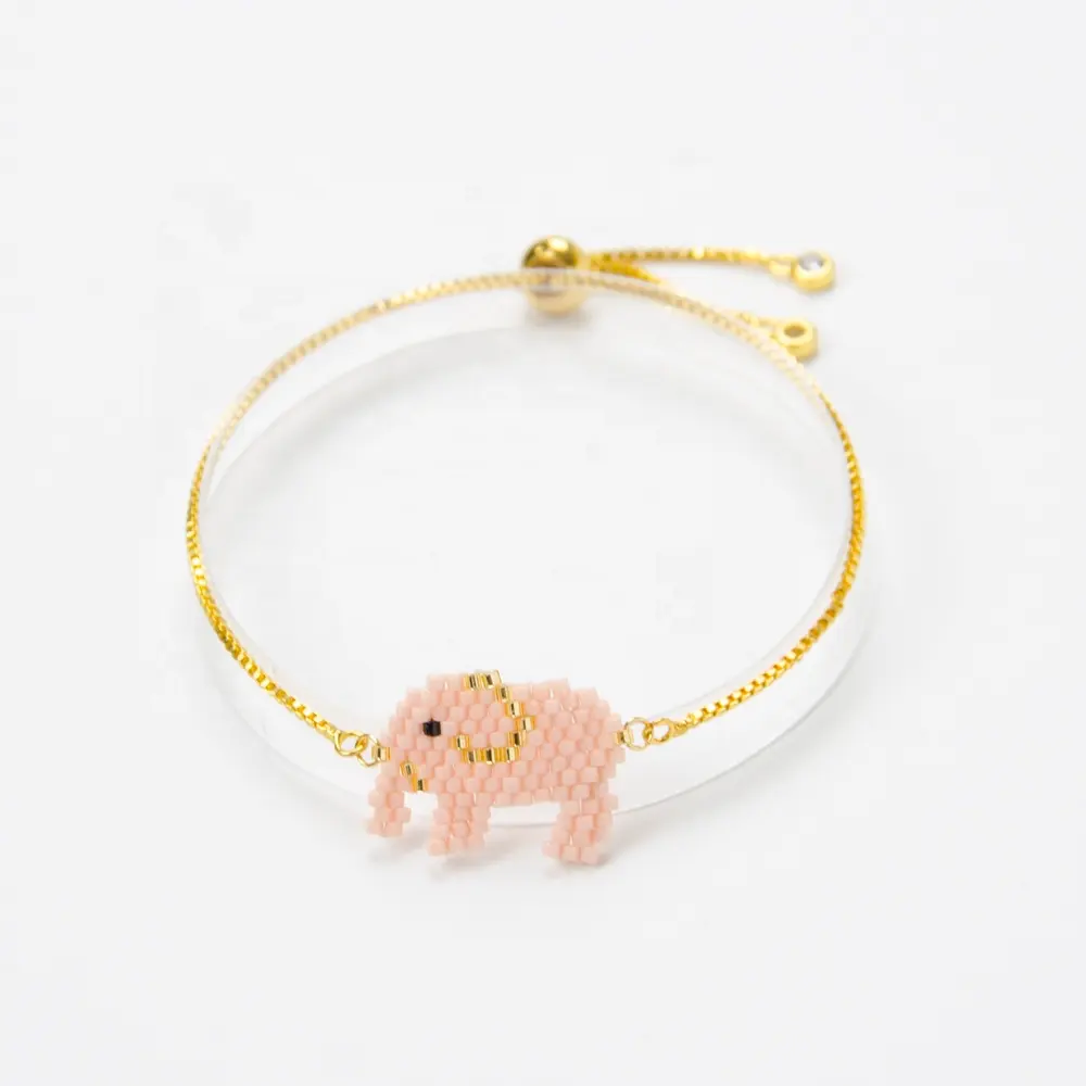 moyamiya handmade bracelet pulseras miyuki delica seed beads wrap bracelet elephant golden accesorios for gifts