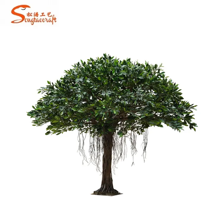 تصميم جديد إلى دبي الاصطناعي جذوع أشجار الأوراق الخضراء الطازجة شجرة اللبخ البلاستيك الشجيرات الاصطناعية النباتات المناظر الطبيعية
