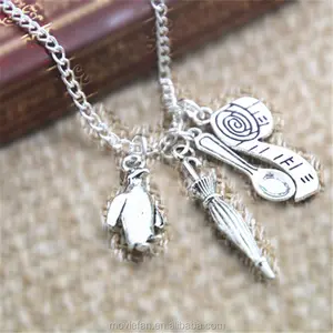 Mary Inspired Charm Kolye şemsiye kaşık mezura charm Ilham Kolye