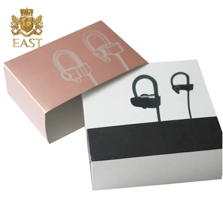 사용자 정의 도매 300 Gsm 종이 핑크 컬러 선물 상자 이어폰