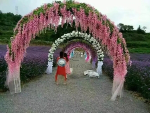 QIHAO <strong>artificial</strong> <strong>wisteria</strong> <strong>white</strong> flower <strong>tree</strong> silk plastic fiber glass <strong>white</strong> qihao firber glass fabric plastic decoration flower <strong>tree</strong> - Product Image 6