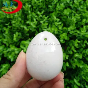 Natural White jade Type and Gemstone Material Yoni Eggs Drilled