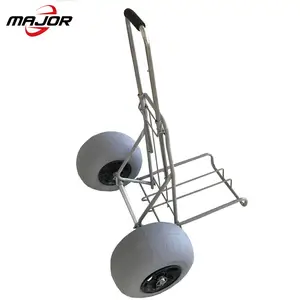 Gris Pliant Chariot De Plage 12 ''Pneumatique Roue De Plage Mini Chariot Pliant De Plage