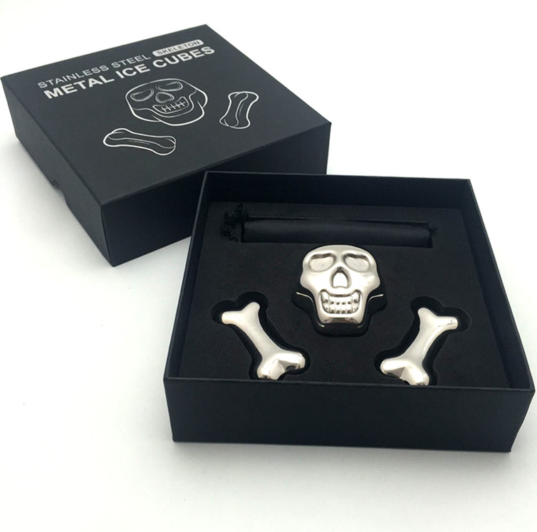 Кубики из нержавеющей стали в форме черепа для охлаждения виски, вина, сока