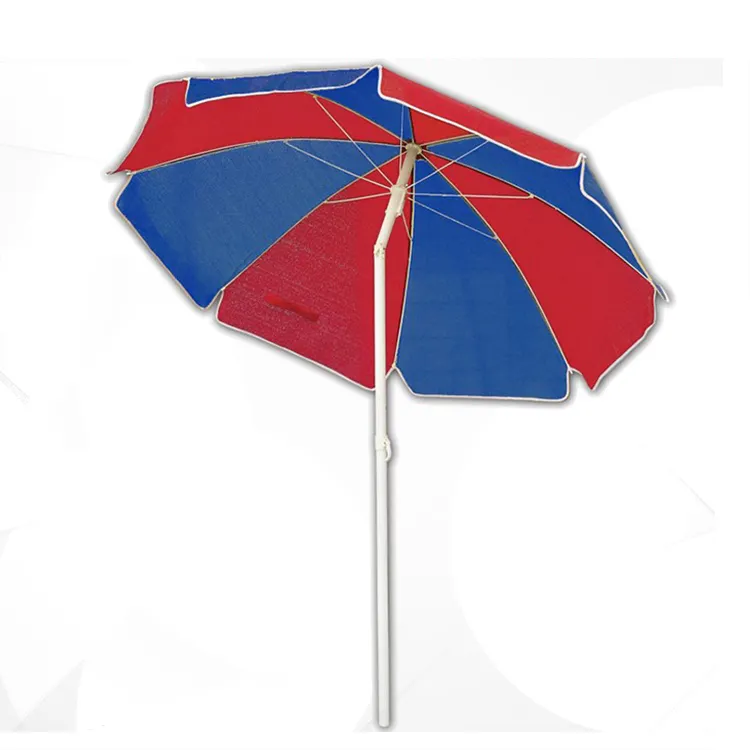 Construcción robusta moda nuevo modelo de color playa de protección solar sombrilla paraguas con la Franja