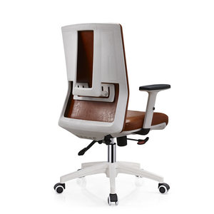 Office furniture white high back leather steering recliner with lumbar support - Product Image 4