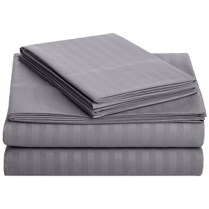 Microfiber साटन धारी शैली ठोस रंगीन शीट सेट कस्टम बिस्तर <span class=keywords><strong>Duvet</strong></span> कवर - Product Image 1