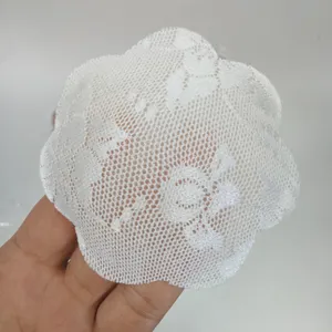 8cm Diameter Flower Petal Lace Printed Reusable Nipple Pasties Silicone Nipple Cover for Women