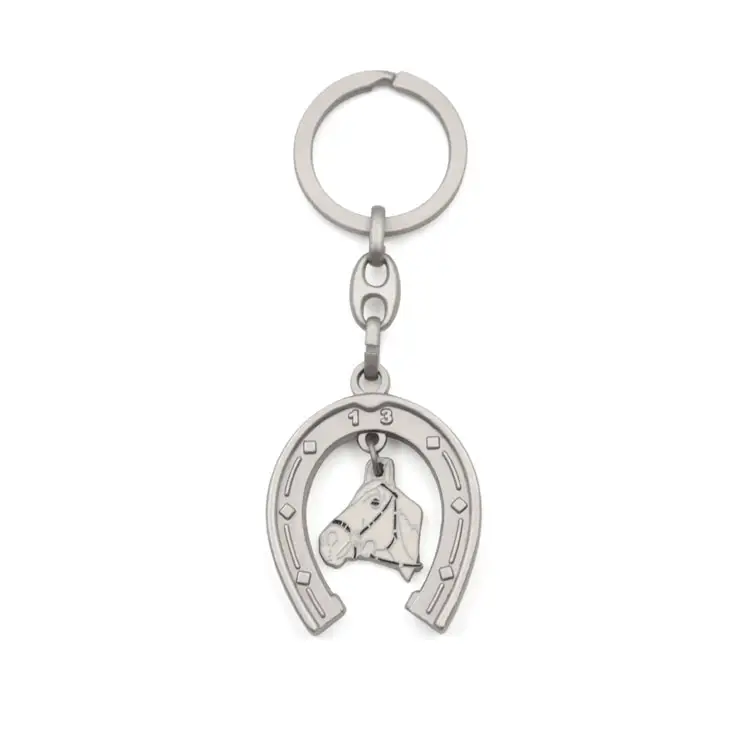 Zinc alloy die casting horse logo souvenir metal logo keychain