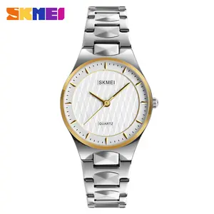 Skmei Brand Luxury Women Elegant Wrist Watches Quartz Fashion Simple Dial Waterproof Charm Lady Stainless Steel Bracelet Watch
