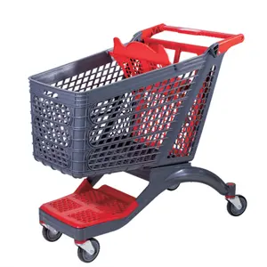 New Design Retail Grocery Store Plastic Supermarket Shopping Cart Shopping Trolley