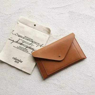 Kadın Vintage stil el dikişli hakiki deri çanta kartı çantası zarf Mini kılıfı