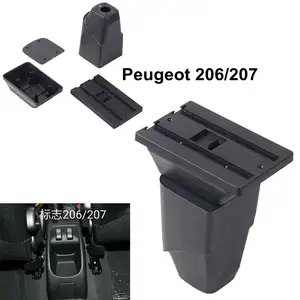 Accoudoir central en similicuir noir de qualité supérieure, boîte de console adaptée à la Peugeot 206/207