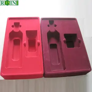 Vassoio di floccaggio in Blister di plastica personalizzato PS/PVC/PET per vassoio di imballaggio sottovuoto in Blister di profumo di vino per bottiglia di vino