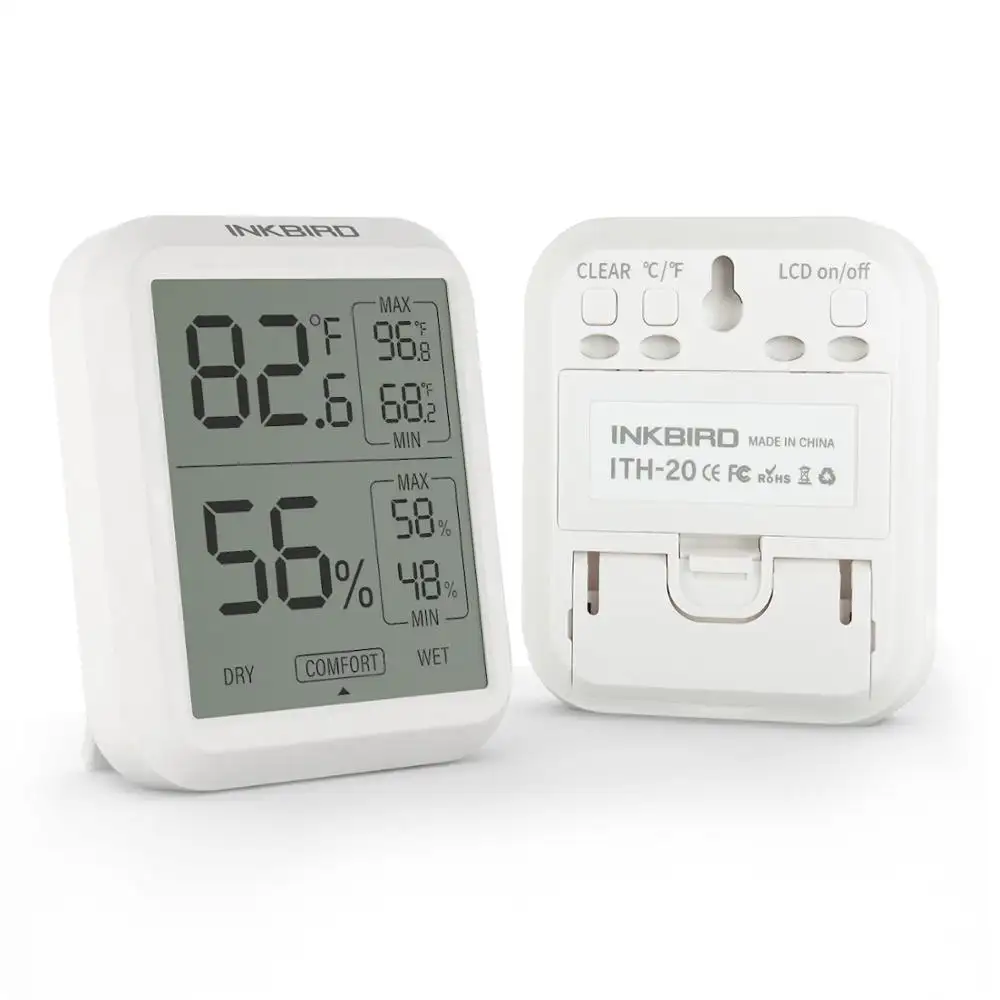 Inkbird ITH-20 גבוהה באיכות thermo מדדי לחות טמפרטורת לחות מד