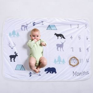 Diseño innovador recién nacido mensual hito telón de fondo fotografía de bebé manta de lana - Product Image 2