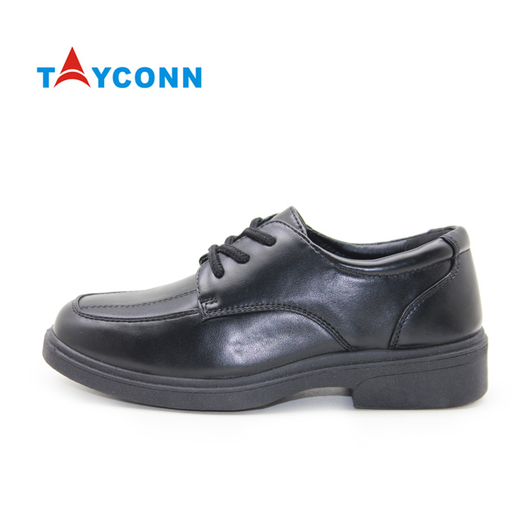 Оптовая продажа, дешевая детская черная кожаная школьная обувь для мальчиков