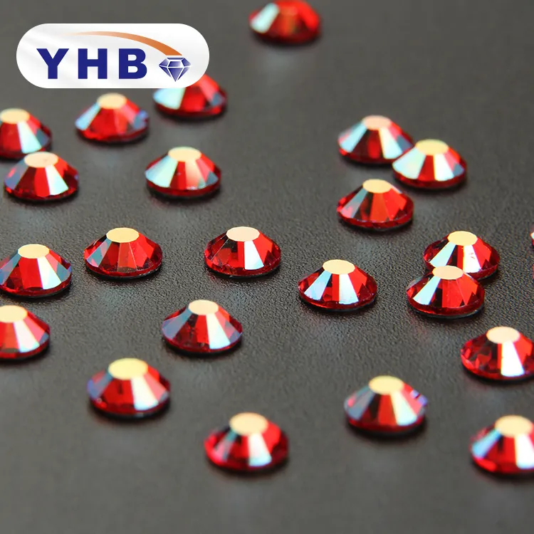 Groothandel Yhb Red Crystal Rhinestone <span class=keywords><strong>Trim</strong></span> Hot Fix Coating Steentjes