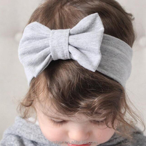 Ultime fasce per la testa per bambine in tinta unita in cotone con fiocco - Product Image 3