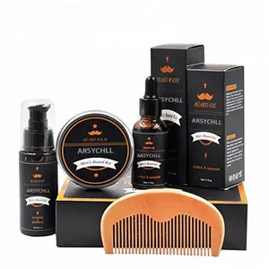 Private Label Natural Organic Beard Oil And Balm Grooming Kit For Men